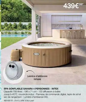 Costco Spa gonflable sahara 4 personnes - intex offre