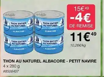 Thon au naturel albacore - petit navire