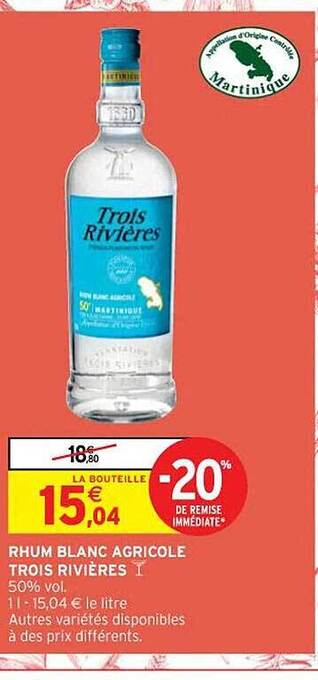 Rhum blanc agricole trois rivières