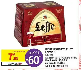 BiĂšre d'abbaye ruby leffe