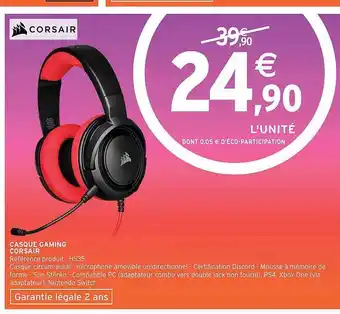 Casque gaming corsair