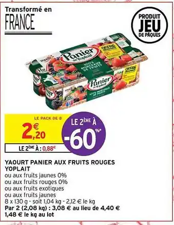 Intermarché Contact Yaourt panier aux fruits rouges yoplait offre