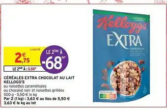 Intermarché Contact Céréales extra chocolat au lait kellogg's offre