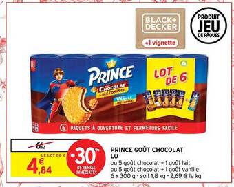 Intermarché Contact Prince goût chocolat lu offre