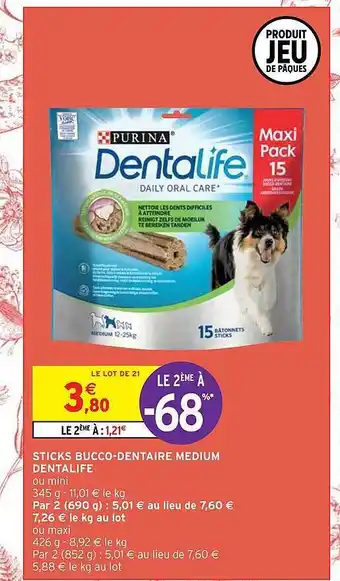 Intermarché Sticks bucco-dentaire medium dentalife offre