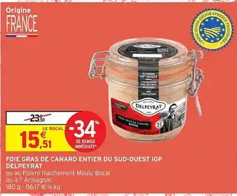 Foie gras de canard entier du sud-ouest igp delpeyrat