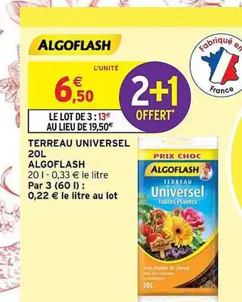 Intermarché Terreau universel 20l algoflash offre
