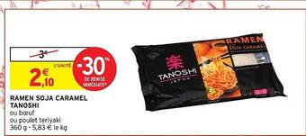 Intermarché Ramen soja caramel tanoshi offre