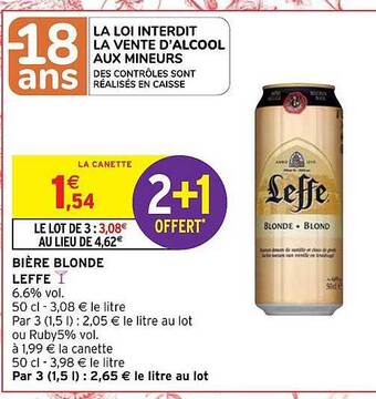 Intermarché Bière blonde leffe offre