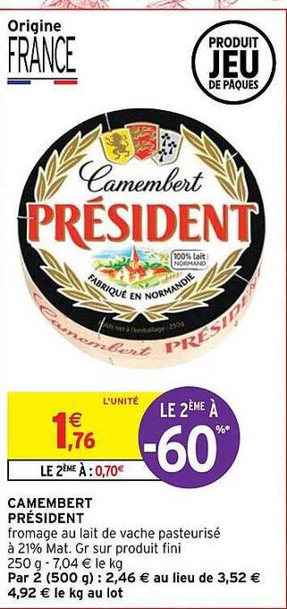 Intermarché Express Camembert président offre