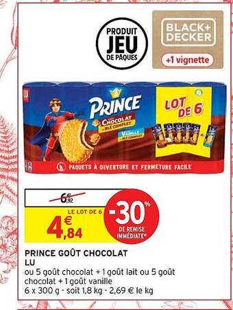 Intermarché Hyper Prince goût chocolat lu offre