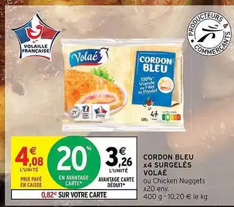Cordon bleu x 4 surgelés volaé