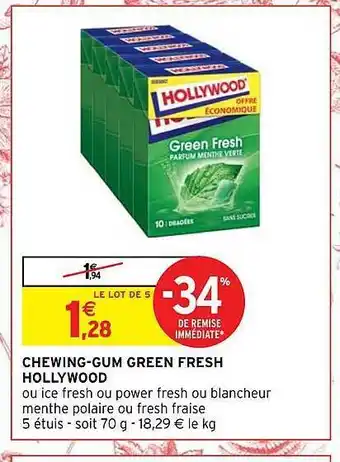 Chewing-gum green fresh hollywood