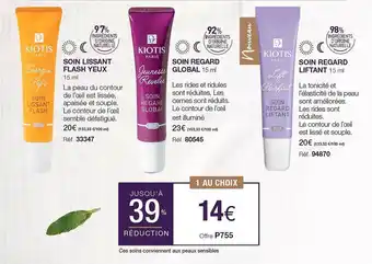 Stanhome Soin lissant flash yeux kiotis, soin regard global kiotis, soin regard liftant kiotis offre