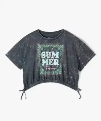 Tee-shirt fille coupe courte et ample au look vintage