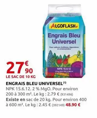 Rural Master Engrais bleu universel offre