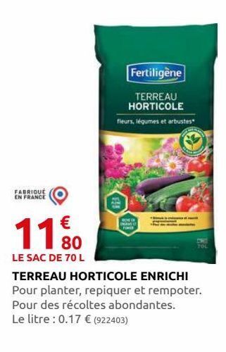 Rural Master Terreau horticole enrichi offre