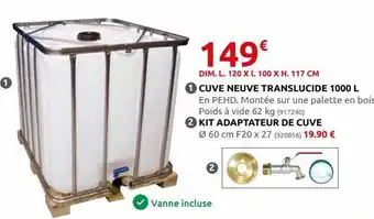 Rural Master Cuve neuve translucide 1000l offre