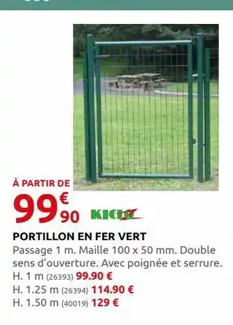 Rural Master Portillon en fer vert offre