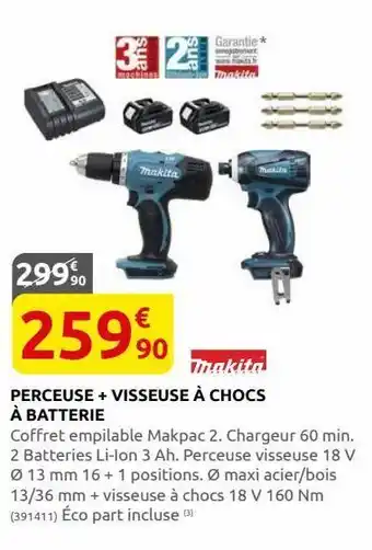 Rural Master Perceuse + visseuse a chocs a batterie offre