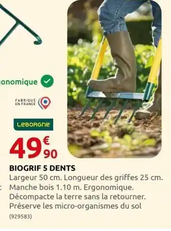 Rural Master Biogrif 5 dents offre