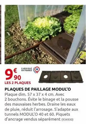 Plaques de paillage modul`o