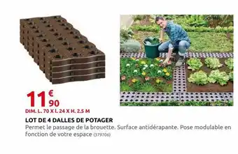 Rural Master Lot de 4 dalles de potager offre