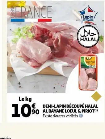Auchan Demi-lapin decoupe halal al bayane loeul& priot offre
