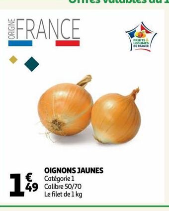 Auchan Oignons jaunes offre