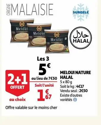 Auchan Meloui nature halal offre