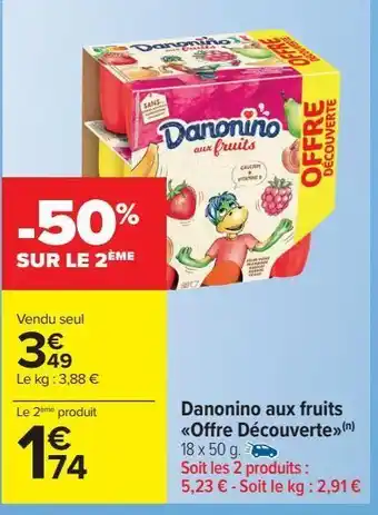 Carrefour Market Danonino aux fruits offre