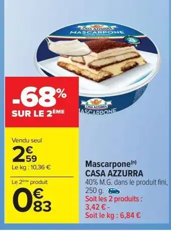 Carrefour Market Mascarpone casa azzurra offre