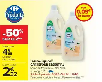 Carrefour Market Lessive liquide carrefour essential offre