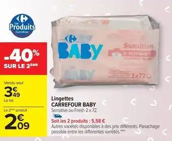 Carrefour Market Lingettes carrefour baby offre