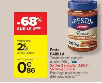 Carrefour Pesto barilla offre