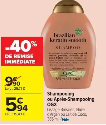Shampooing ou aprĂšs-shampooing ogx