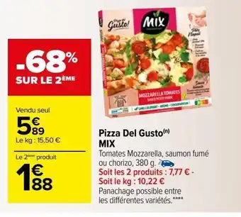 Carrefour Pizza del gusto mix offre