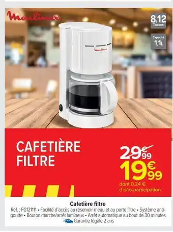 Carrefour Market Caffetière filtre offre