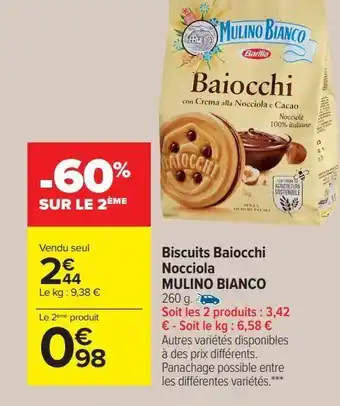 Carrefour Biscuits baiocchi noccila mulino bianco offre