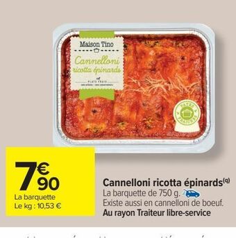 Carrefour Cannelloni ricotta épinards offre