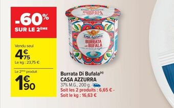 Carrefour Burrata di bufala casa azzurra offre