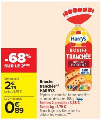 Carrefour Brioche tranchée harry's offre