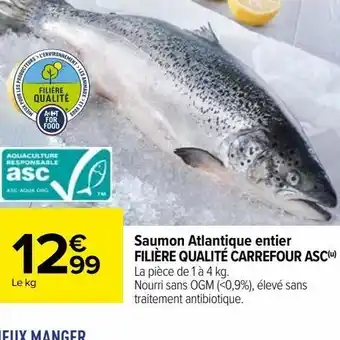 Saumon atlantique entier filieere qualite carrefour asc