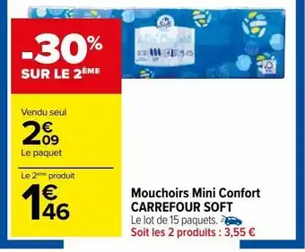 Carrefour Mouchoirs mini confort carrefour soft offre
