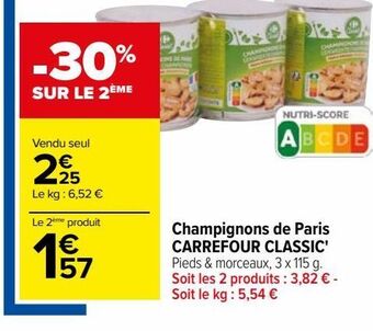 Carrefour Champignons de paris carrefour classic' offre