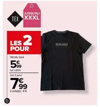 Carrefour T-shirt homme offre