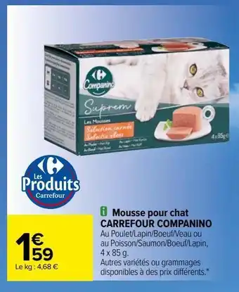 Mousse pour chat carrefour companino