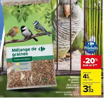 Carrefour Mélange de graines oiseaux de la nature carrefour offre
