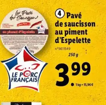Lidl Pavé de saucisson au piment d'Espelette offre