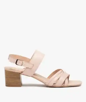 Sandales femme à talon rainuré et dessus cuir uni - tanéo